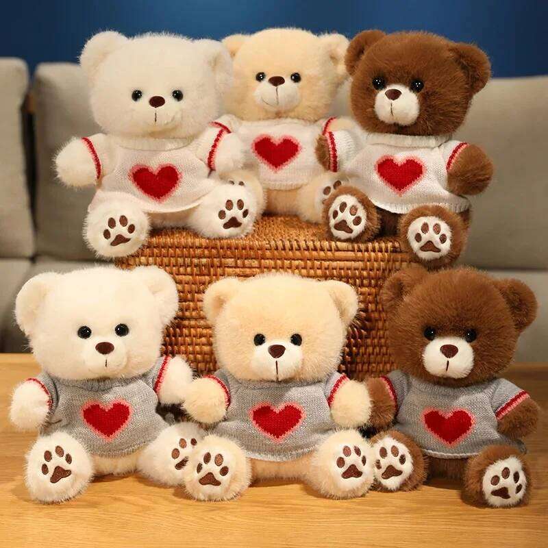 20cm Good Quality Heart Sweater Bear Plush Toys Boys Girls Lovely Cartoon Animals Stuffed Dolls Christmas Birthday Present R260908 - view 5