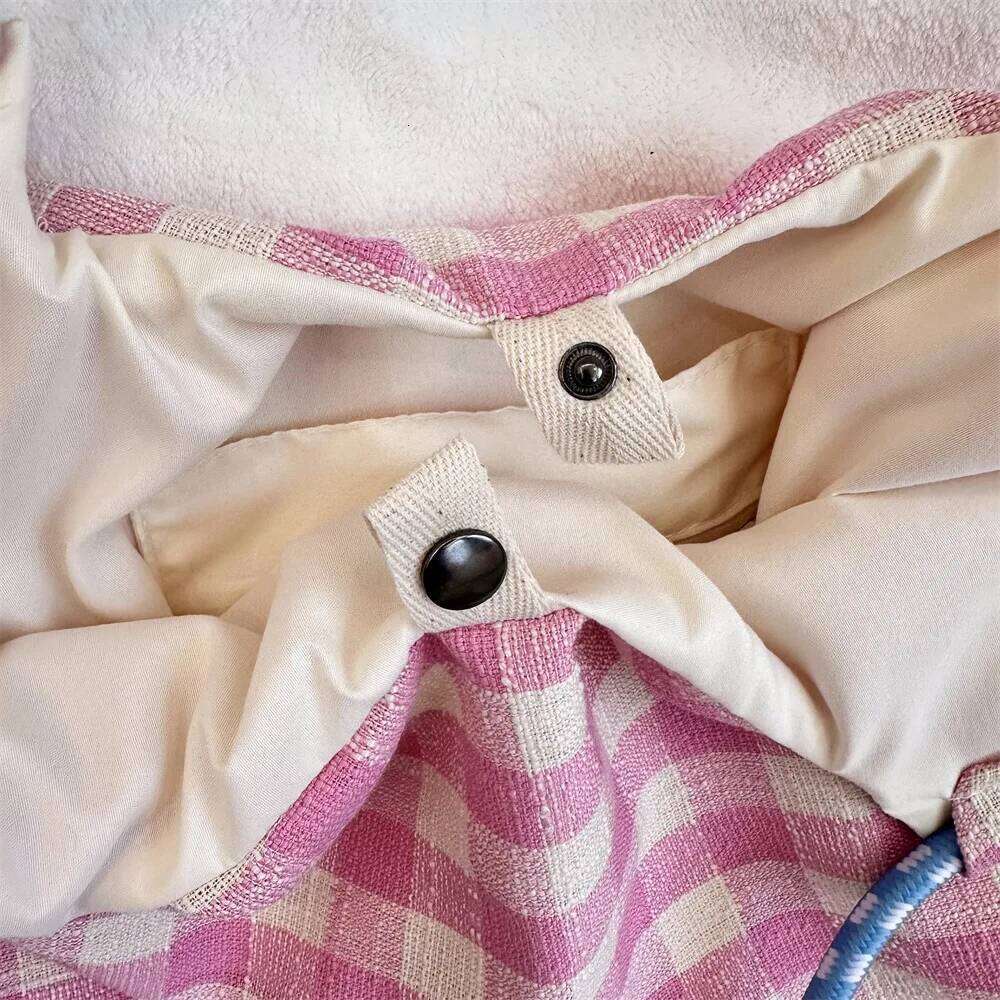 Japanese Style Women Plaid Shoulder Canvas Casual Sling Bag Bow Pattern Large Capacity Female Outdoor Handbag Backpack XJ260306