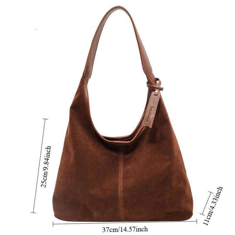 Women Suede Shoulder Bag with Zipper Large Capacity Handbag Slouchy 2025 Trendy Commuter Travel Purses and Handbags XJ260306