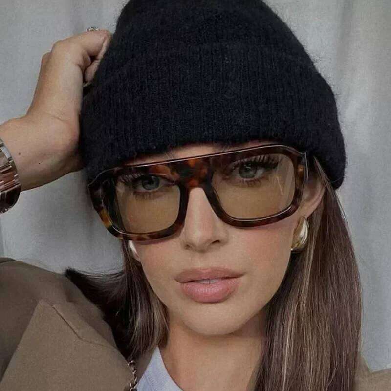 JNPCXI Fashion Square Women Sunglasses Shades UV400 Retro Leopard Tea Candy Color Gradient Men Punk Sun Glasses Z260306