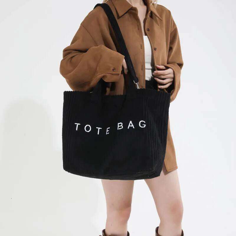 Spacious Corduroy for Women New Large Capacity Handbag Lady Commuter Shoulder Bag High Quality Texture Chic Laptop Tote XJ260306