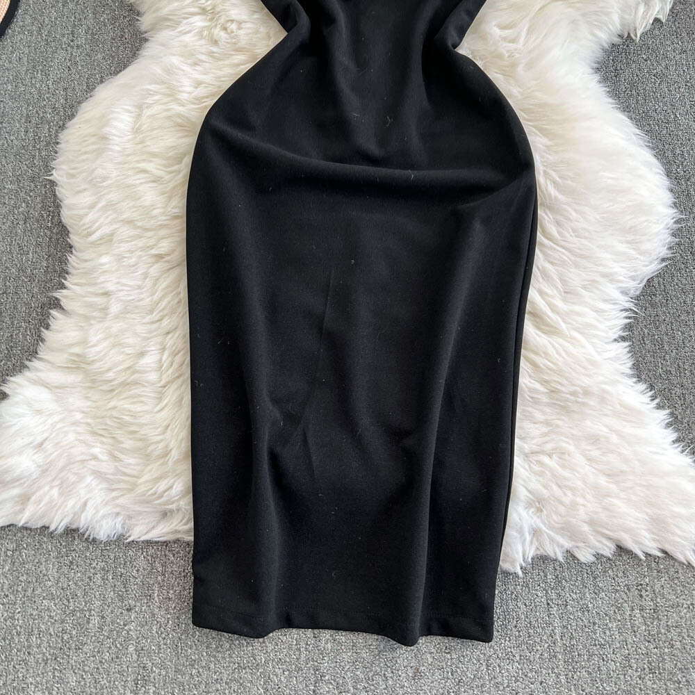 2026 designer luxury celebrity sexy strapless backless black women's dress A12 waist cinching slimming skirt