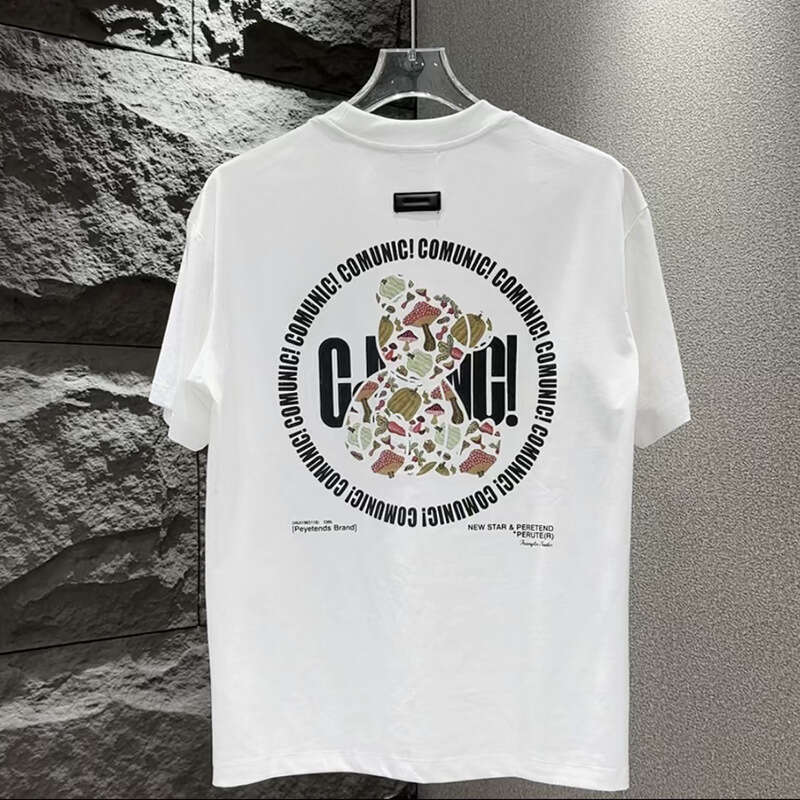 Summer Hot-Selling White Bear Paisley Heavyweight Top High-End Casual Versatile T-Shirt Short Sleeve Men Luanyun