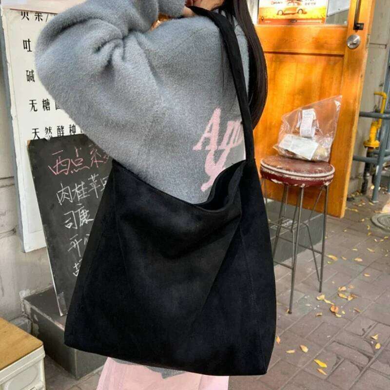 Women Underarm Fashion Tweed Fabric Large Capacity Shoulder Bag Casual for Daily Office Use Solid Color Handbag XJ260306