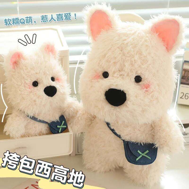 Cute backpack West Highlands dog white puppy milk plush toy grab rag doll event gifts R260908 - view 3