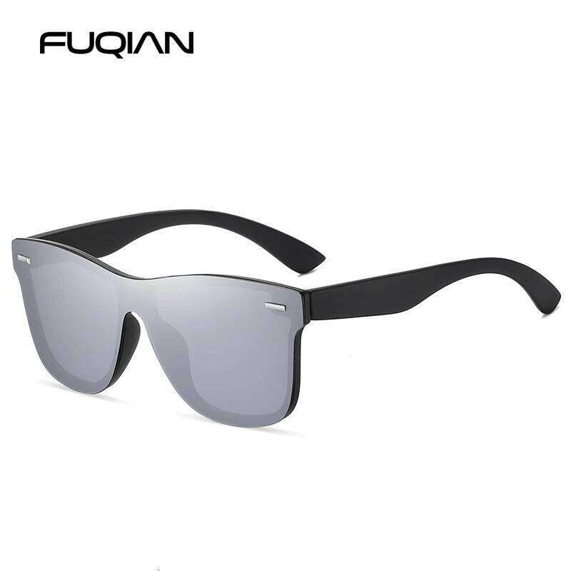 Luxury Square Polarized Sunglasses Men Women Fashion One-piece Sun Glasses Unisex Vintage Mirror Blue Driving Travelling Shades Z260306