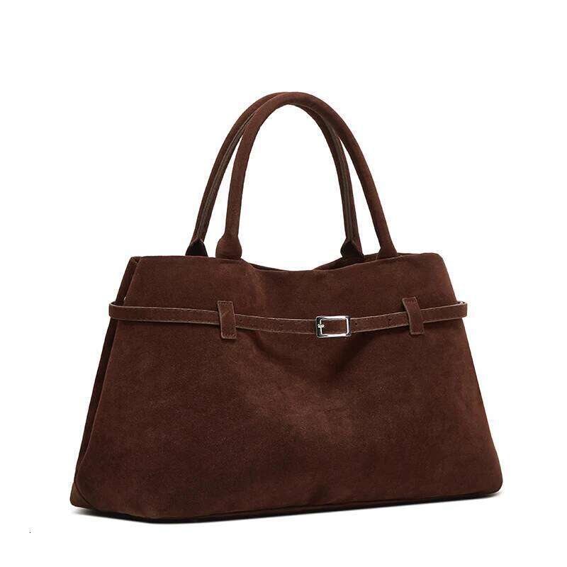 Buckle Decorative Design Solid Faux Suede Handbag Large Capacity Hasp Casual Tote Hot Sale Bags for Women Bolsas Femininas XJ260306