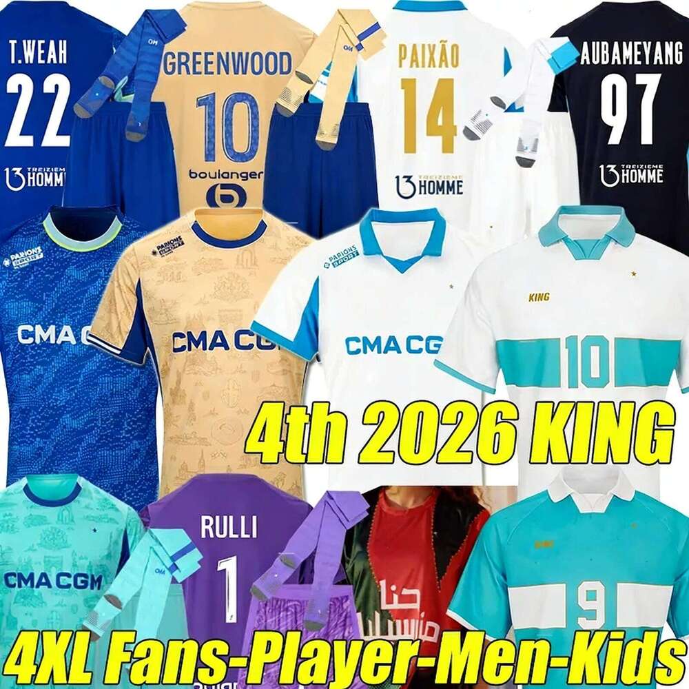 25 26 Maillot De Foot Marseilles Soccer Jerseys OUNAHI Harit 2025 2026 OM KIDS Kit Tops Football Shirt Hommes Enfants NDIAYE MOUMBAGNA Mbemba Veretout SARR Jersey