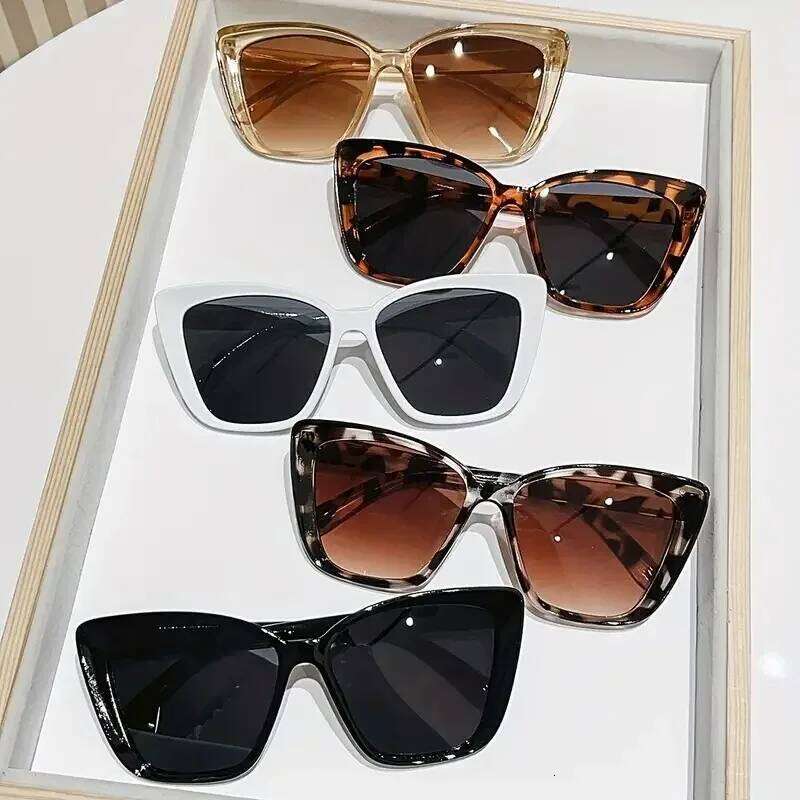5 Pcs Women's Vintage Cat-Eye Sunglasses Frame Trendy Street Style For Hiking Outdoor Activities Glasses UV400 Eyewear Z260306