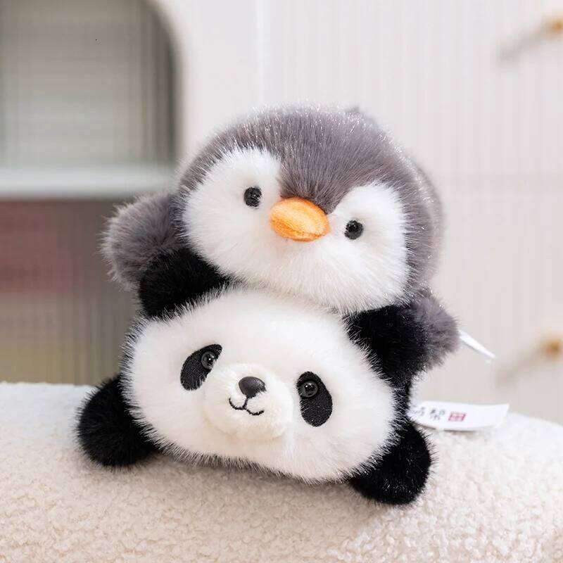 Cute Desktop Little Animal Plush Toys Fluffy Lying Prone Cartoon Rabbit Panda Penguin Sloth Piggy Capybara Doll Funny Gift R260908 - view 3