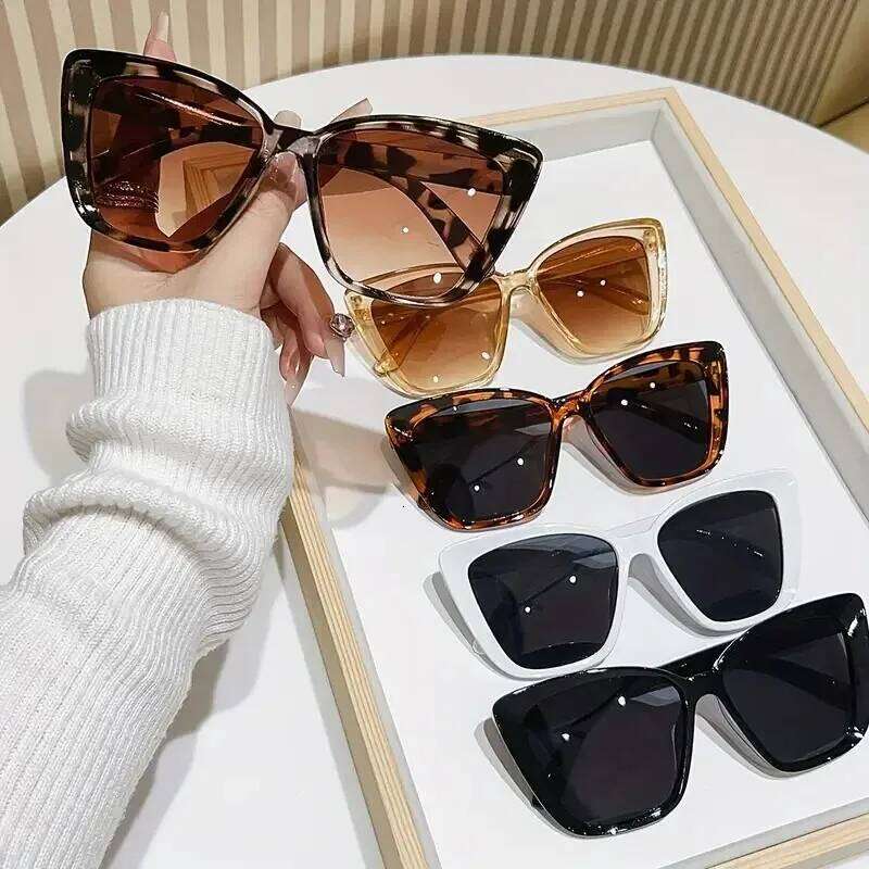 5 Pcs Women's Vintage Cat-Eye Sunglasses Frame Trendy Street Style For Hiking Outdoor Activities Glasses UV400 Eyewear Z260306