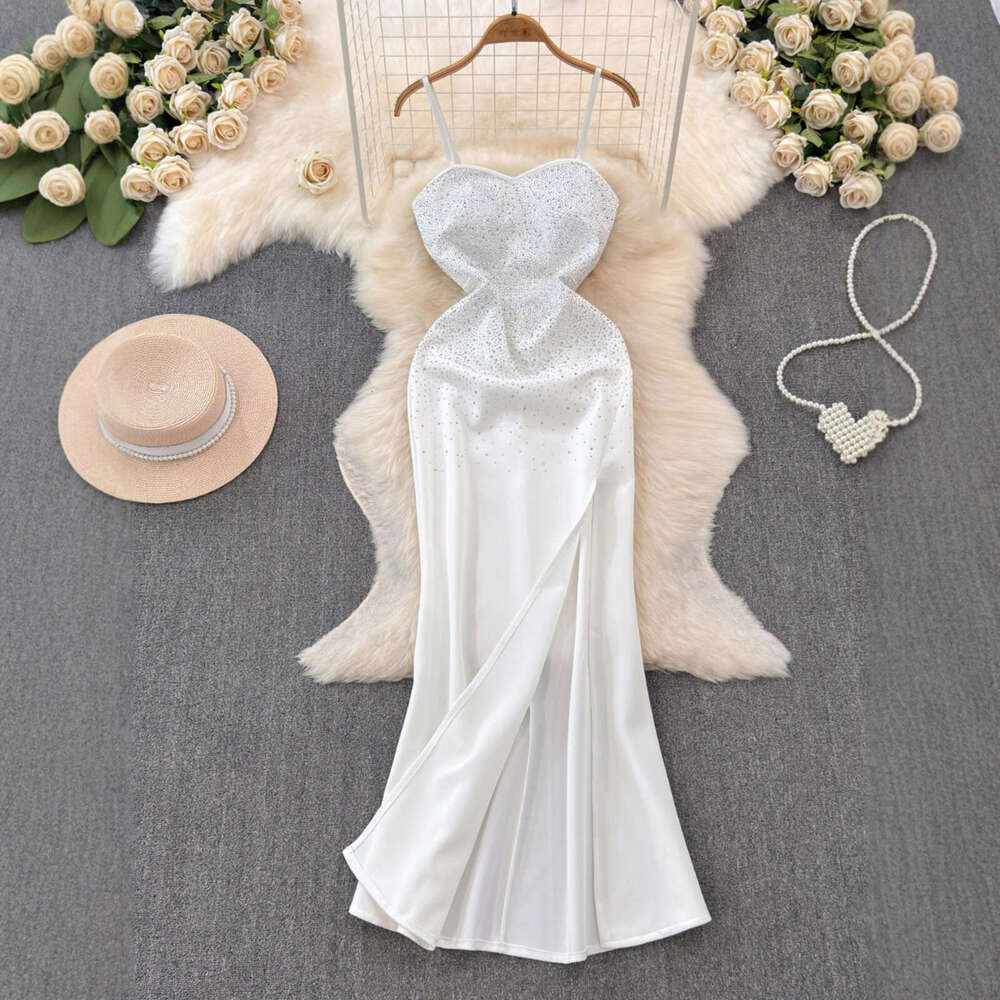 Designer women's high-end A12 light luxury niche elegant long summer shoulder strap suitable for car models and owner's birthday dresses