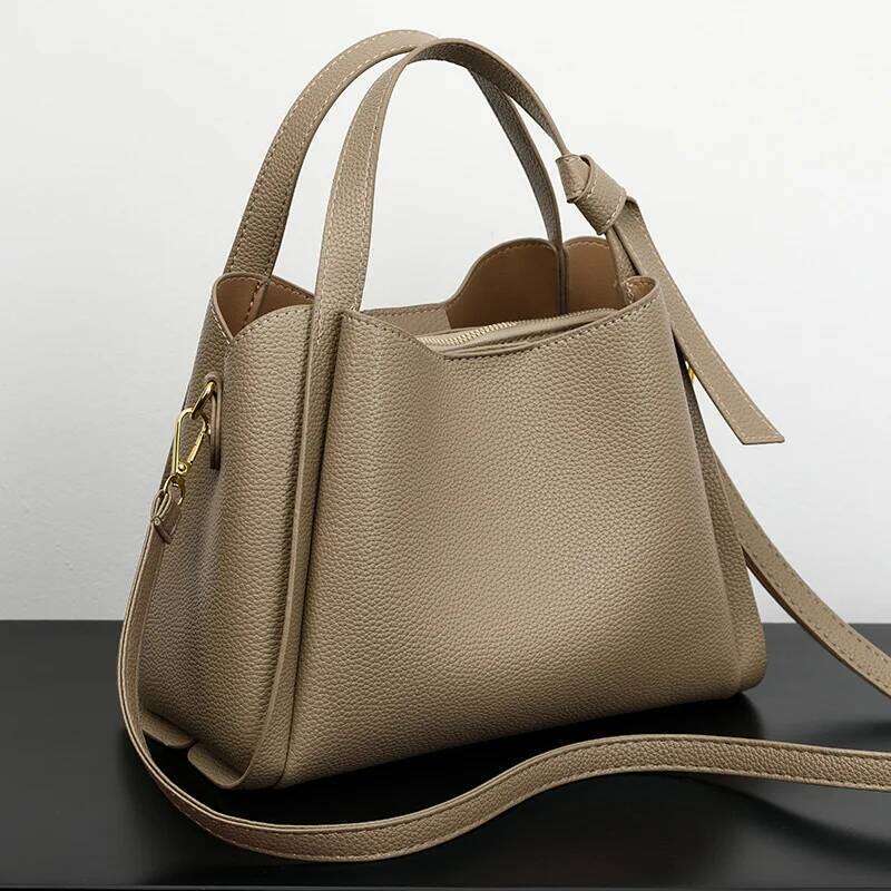 Women's Handbags Retro Fashion Simple New Texture Large Capacity Shoulder Portable Messenger Bucket Bag XJ260306