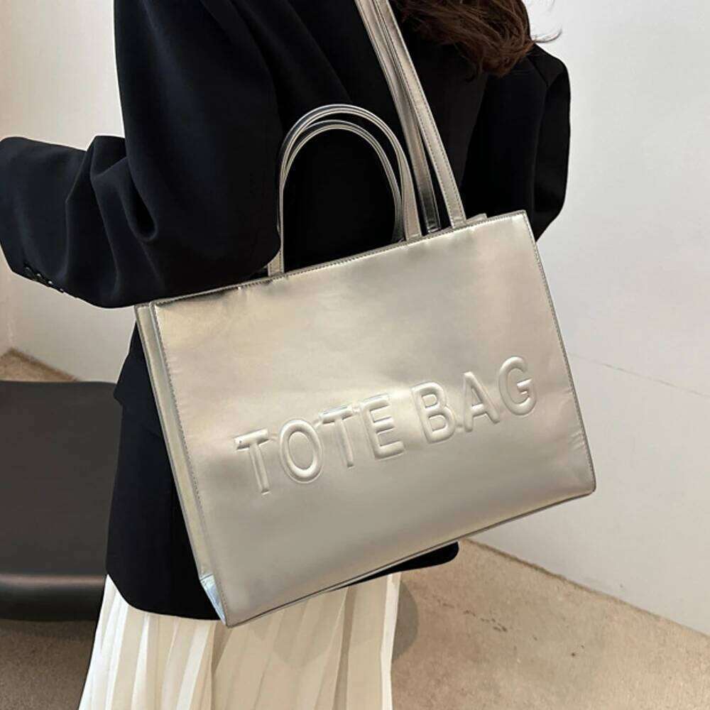 2024 new large capacity simple single shoulder crossbody texture handbag letter indentation class commuting tote bag XJ260306