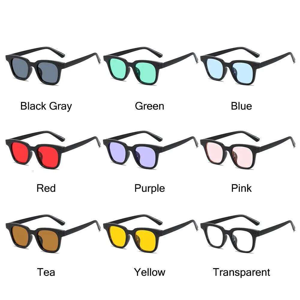 Retro Colorful Square Frame Sunglasses UV Protection Summer Shades Luxury Ocean Lens Sun Glasses for Women & Men Z260306