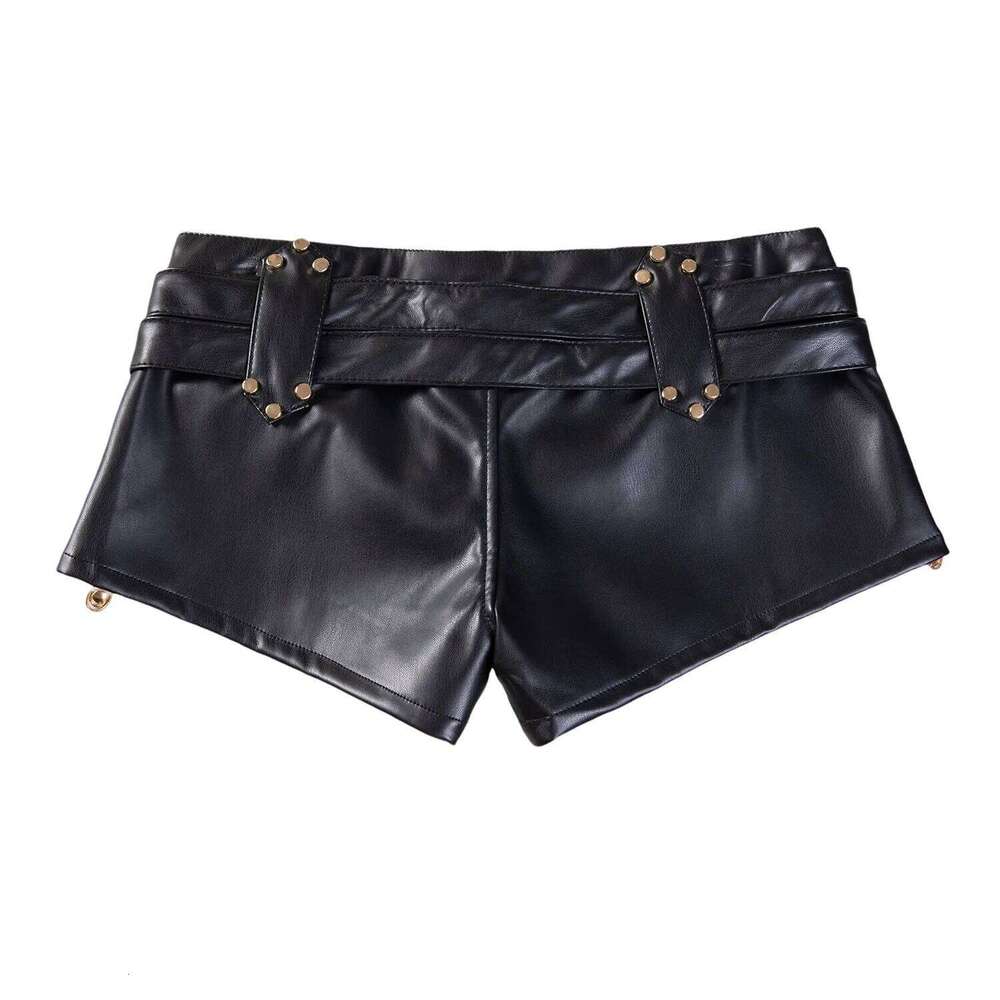 Nightclub Sexy Y2k Low Waist Hip PU Leather Super Bootys Shorts Women Autumn New XJ260306