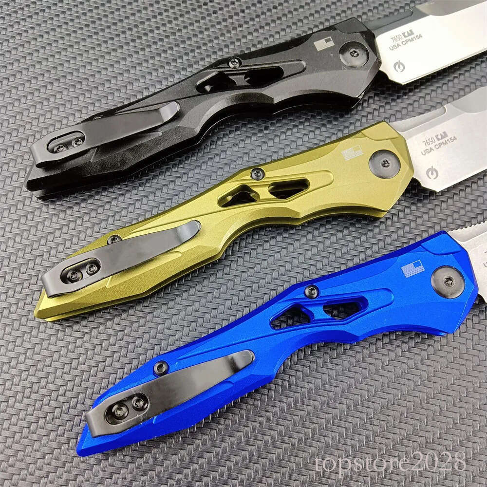 2024 KS 7650 Launch 13 Assisted Folding Two-Tone CPM-154 Wharncliffe pocket knife Blade Anodized Aluminum Handles Outdoor Rescue Hunting Hiking Pocket