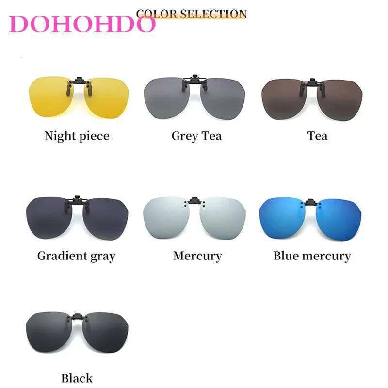 DOHOHDO New Men Women On Sunglasses Polarizing UV400 Protention Vintage Clip Polarized Glasses Night Vision Driving Goggles Z260306