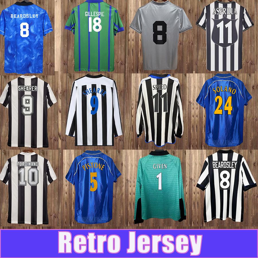 1995 2006 SHEARER Mens Retro Soccer Jerseys FERDINAND PISTONE WOODGATE KLUIVERT BEARDSLEY Home Away 3rd Vintage Football Shirts