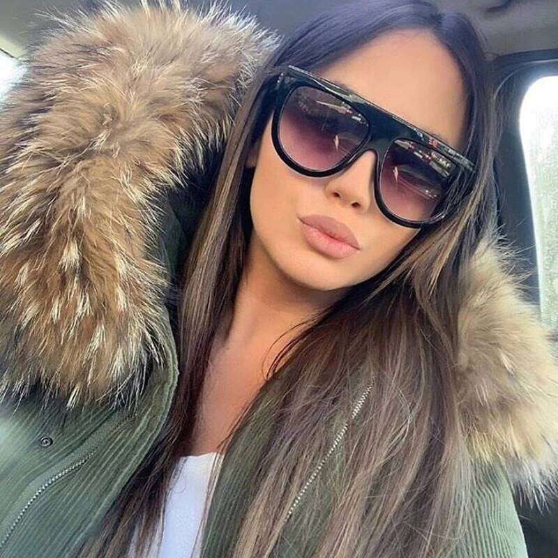 Vintage Oversized Sunglasses Woman Brand Retro Sun Glasses Female Classic Fashion Gradient Driver Oculos De Sol Z260306