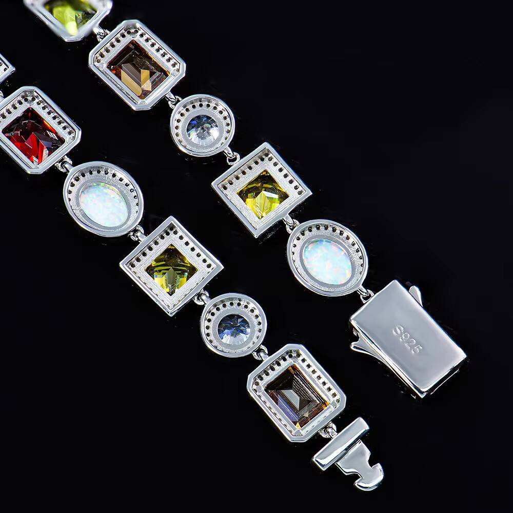 Trueya 925 Silver Jewelry Cubic Zirconia Clustered Necklace Unisex Trendy Style for Party or Gift