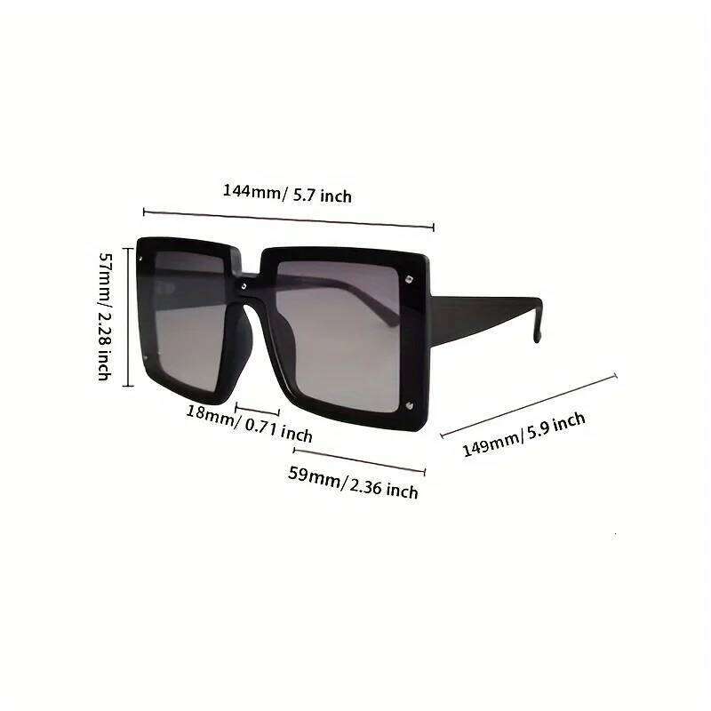 1 Set of Oversized Square Men's and Women's Trendy Glasses, Luxury Brand Design, Daily Casual Fashion Sunglasses Z260306
