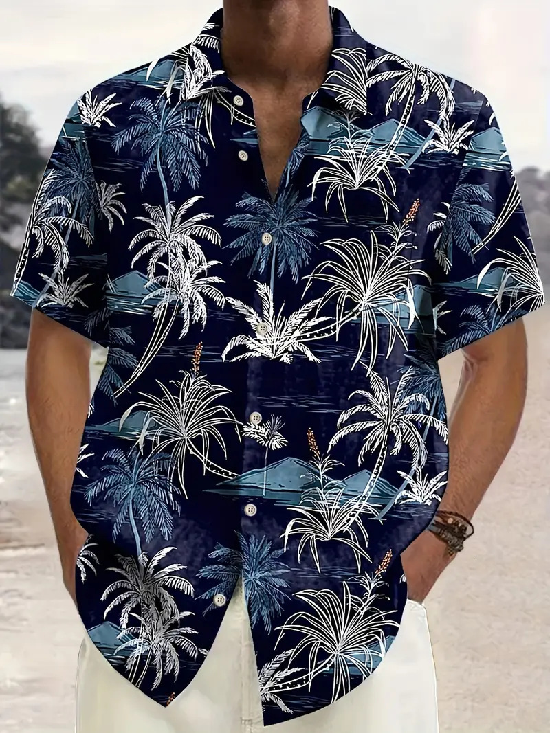 Luxury Brand Designer Clothes 2025 Summer New Hawaiian Floral Shirt For Men, Five-Sleeve Quick-Dry Beach Short Sleeve Floral Shirt For Men And Women