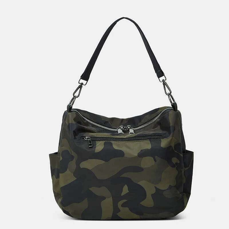 Tote Women's Daily Travel Single-Shoulder Bag; Leisure Camouflage Nylon Crossbody Bag XJ260306