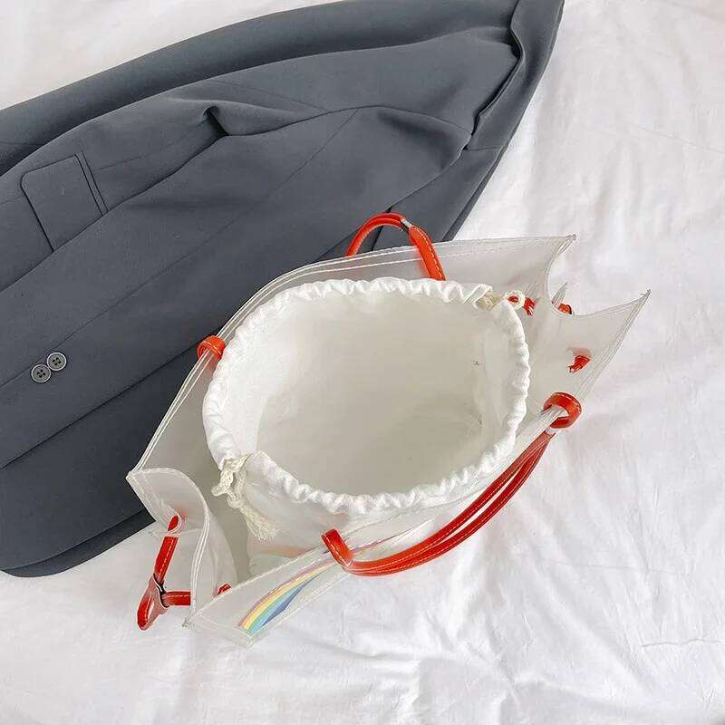 2025 Summer Travel For Women Printing PVC Handbag Warterproof Transparent Shoulder Fashion Vacation Beach Tote Bag XJ260306