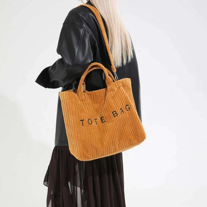 Spacious Corduroy for Women New Large Capacity Handbag Lady Commuter Shoulder Bag High Quality Texture Chic Laptop Tote XJ260306