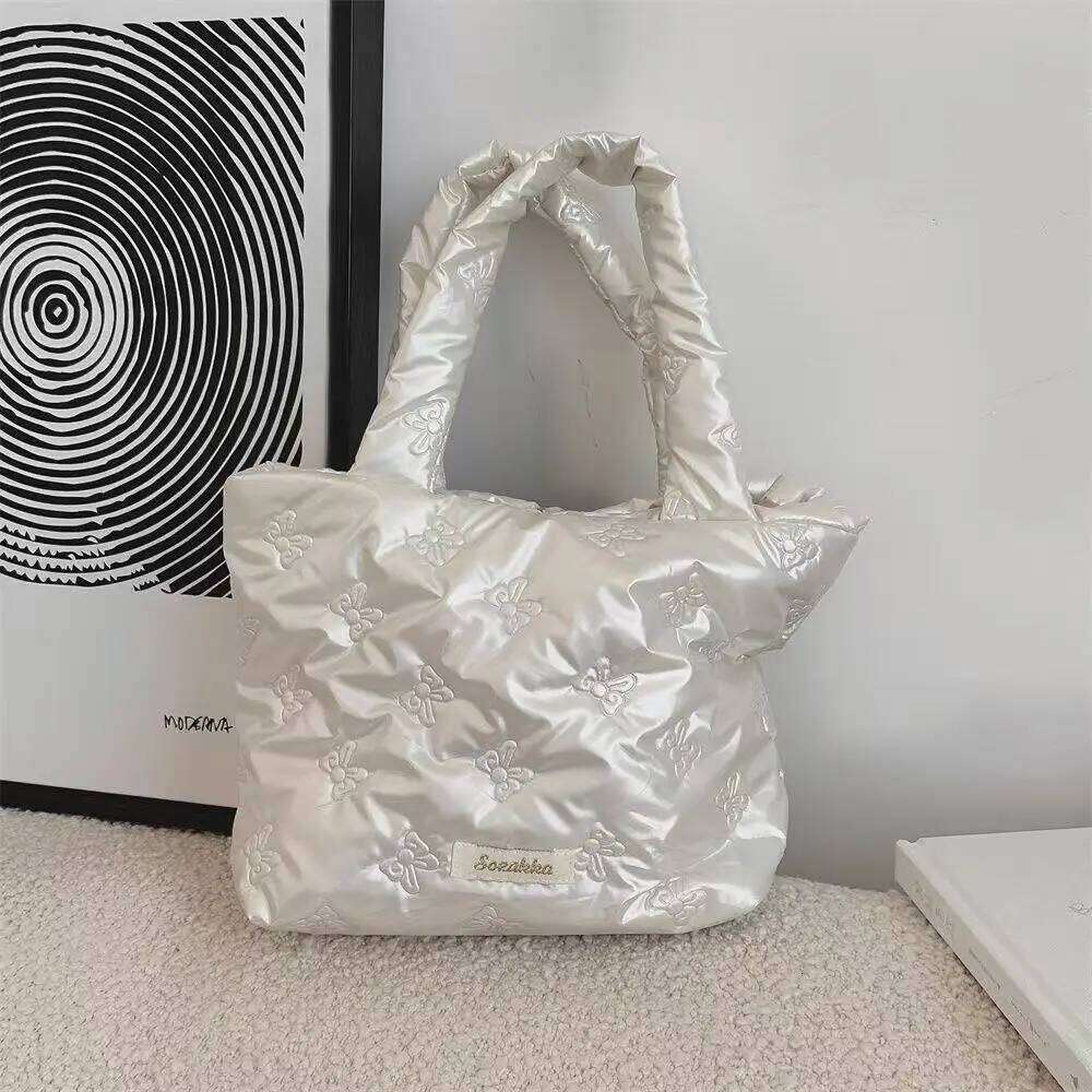Butterfly Knot Tote Cute Shopping Bag Heart-shaped PU Simple Women's Handbag XJ260306