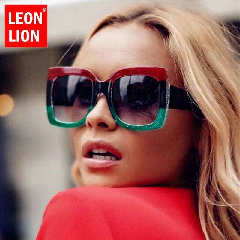 LeonLion Oversized Square Sunglasses Women Vintage Stylish Glasses Womens Shades Luxury Brand Gradient Eyeglasses UV400 Z260306
