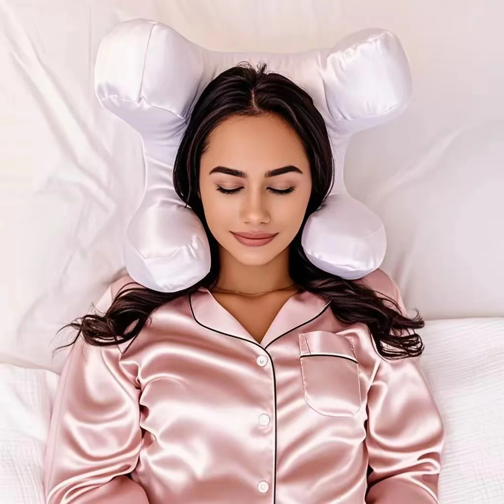 Anti-Wrinkle Anti-Neck Wrinkle No Trace Support Beauty Pillow for Side Sleepers Perfect Face Fit Cotton Filled with Satin P 260306