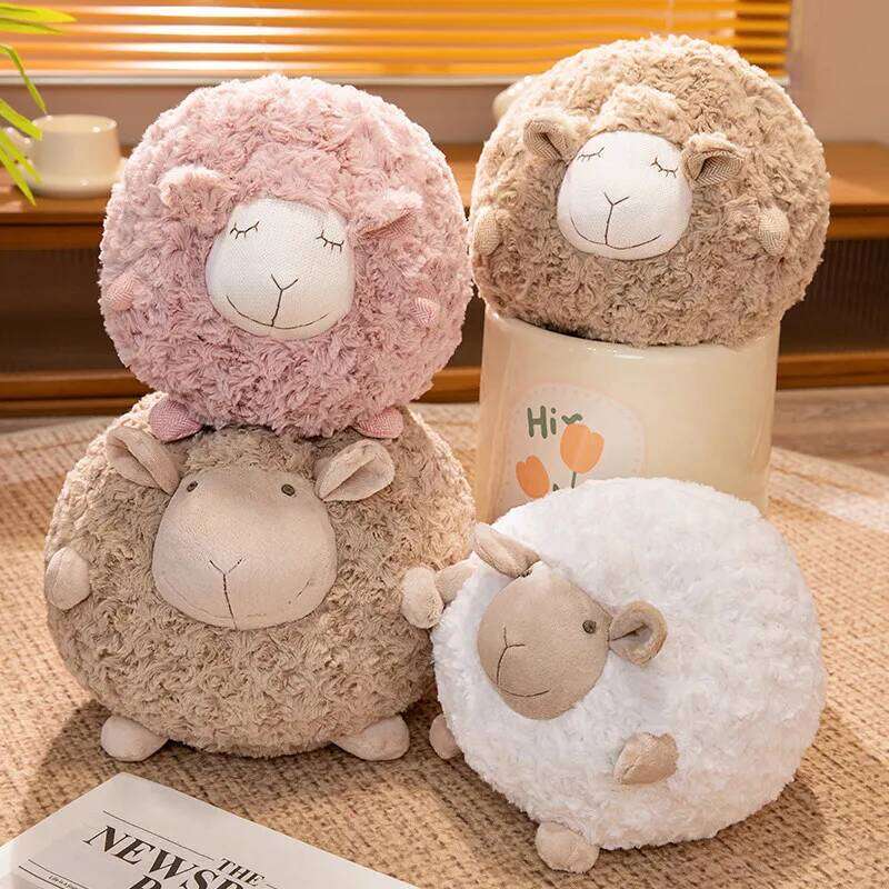 28cm Lovely Plush Toys Stuffed Animal Round Ball Sheep Fluffy Lamb Plushie Doll Soft Pillow Kid Birthday Xmas Gifts R260908 - view 3