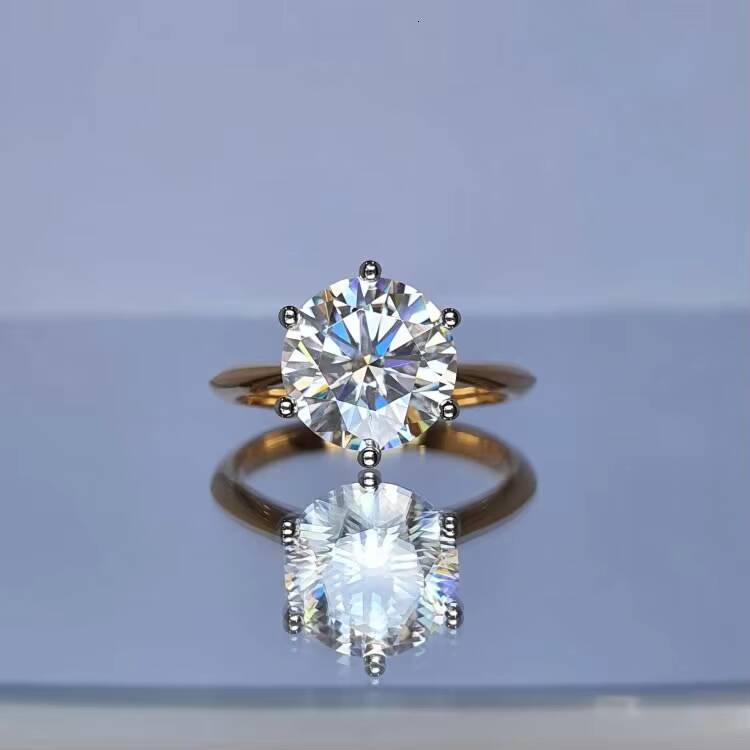 Classic 14K Gold Ring 15CT Round Lab Diamond IGI Certificate Two Tones Lab Grown Diamond Engagement Ring