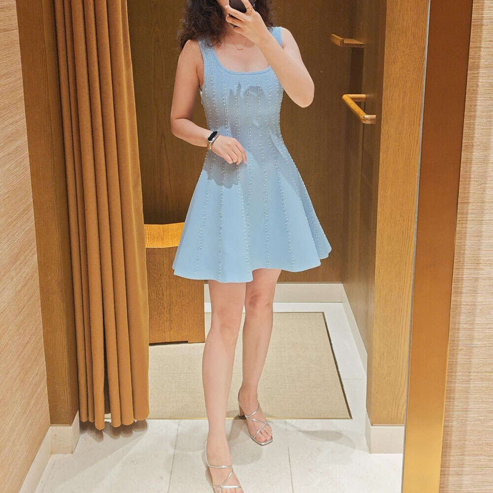 2026 Spring/Summer New Designer Women's A12 Slim Fit Stand up Collar Texture A-line Strap Skirt