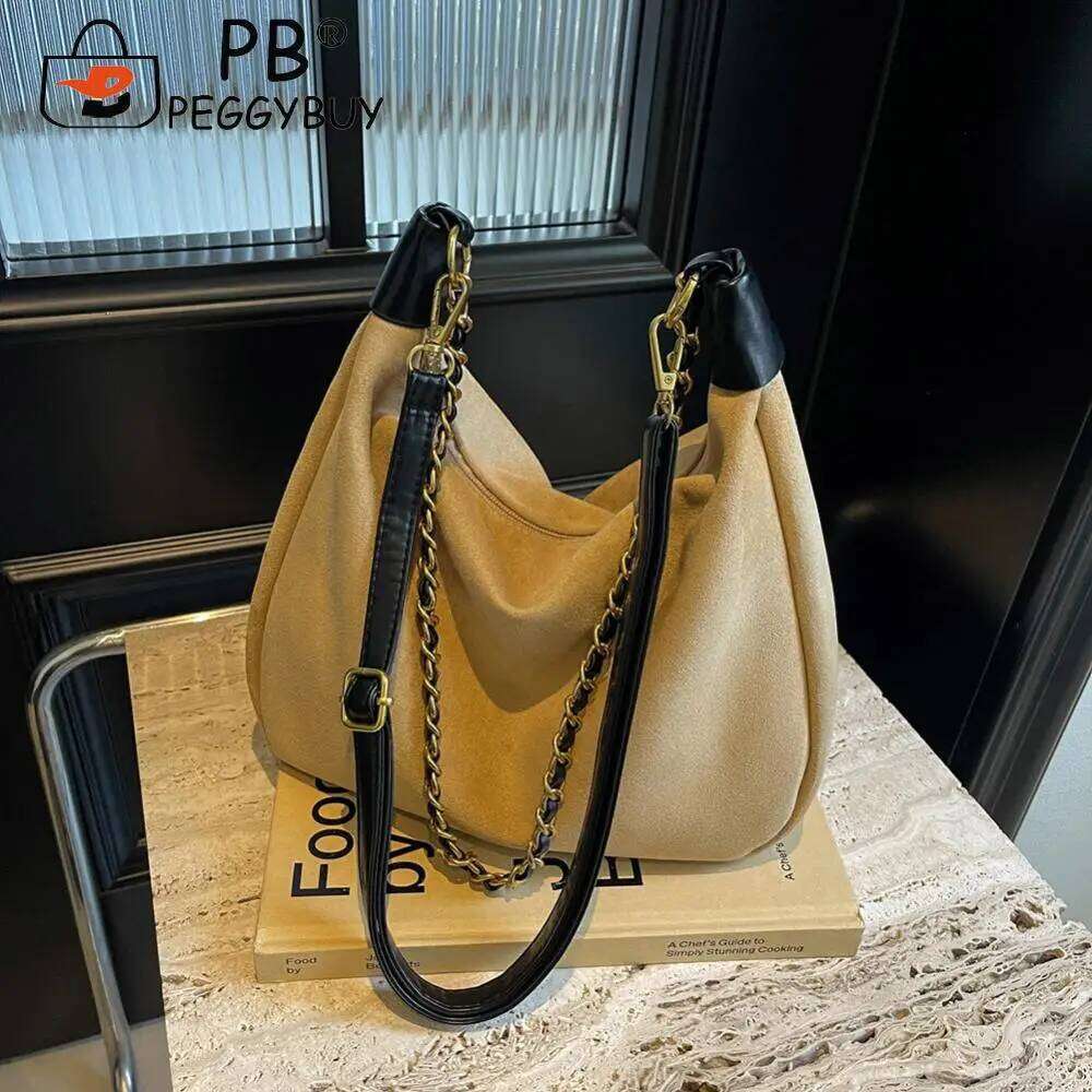 Women Suede Shoulder Adjustable Strap Crossbody with Inner Pocket Underarm Trendy Handbag Work Travel Bag XJ260306
