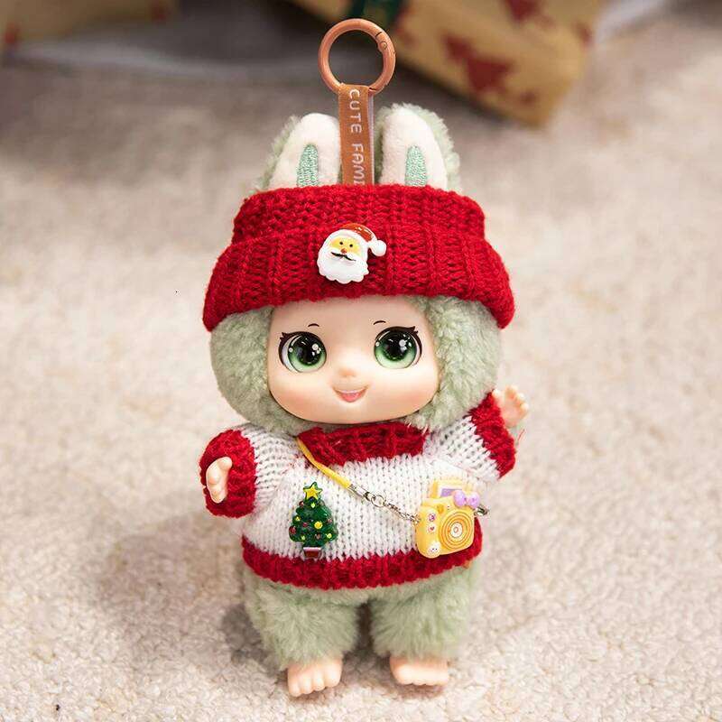 17cm Exquisite Lovely Doll Vinyl Face Plush Toy Curly Haired doll Wearing Clothes Birthday Christmas Gift for Kid Girl R260908 - view 3
