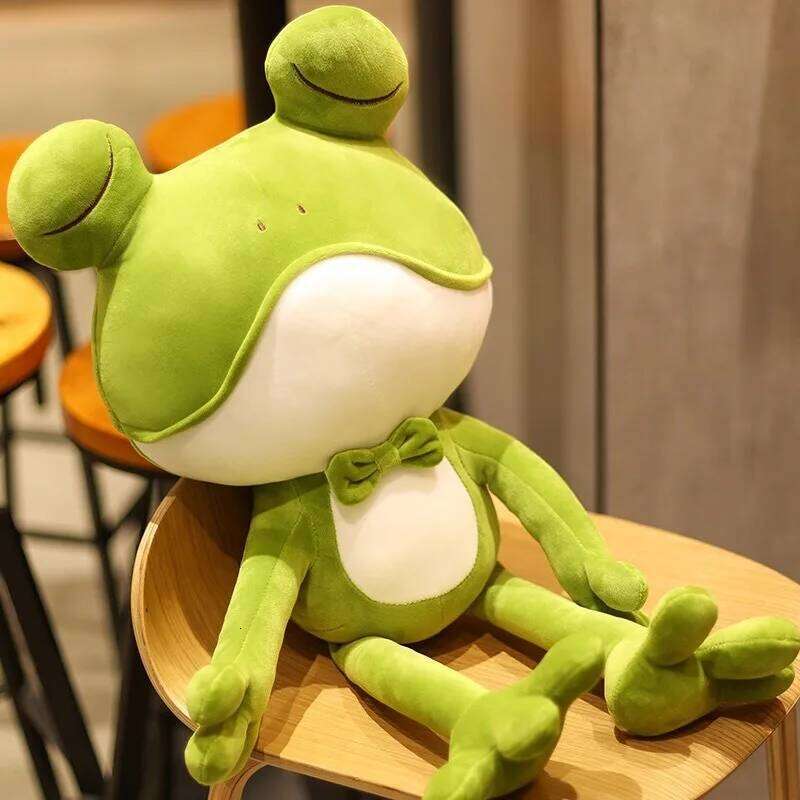 1pcs35cm cute frog pillow funny plush toy ragdoll sleeping hug doll children's birthday gift R260908 - view 4
