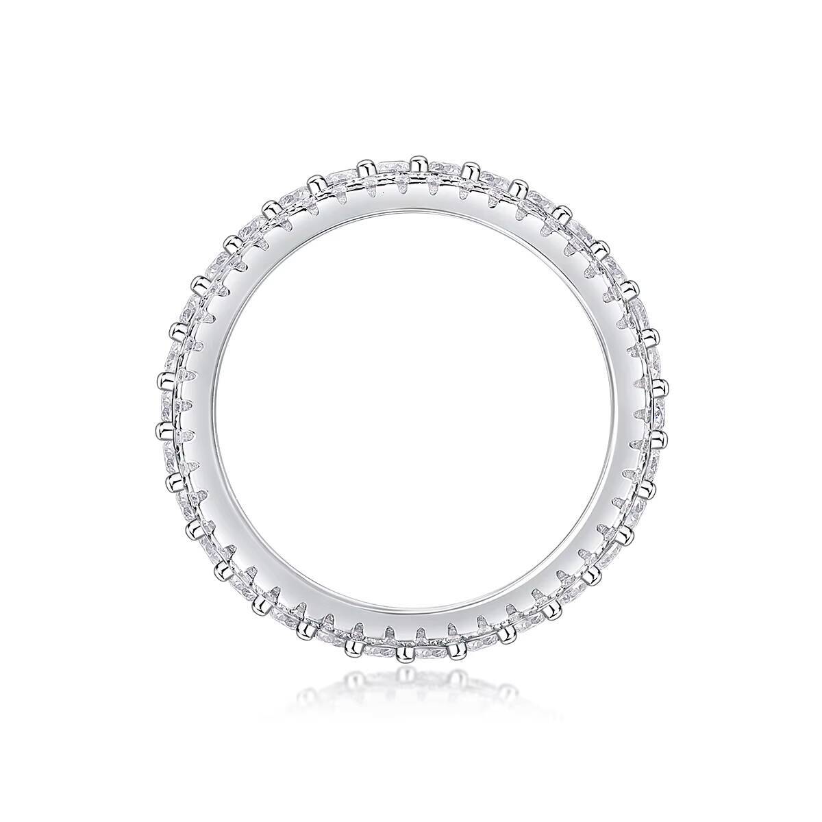 Zanlong 13251 d Color Vvs 18k Gold Plated Sterling Silver Three Row Men Women Full Eternity Stone Irregular Ring Moissanite Band