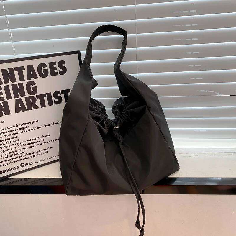 Casual Drawstring Shoulder Bags For Women Large Capacity Handbag Sport Gym Shopping Gilr Hobo Bag bolsa feminina XJ260306