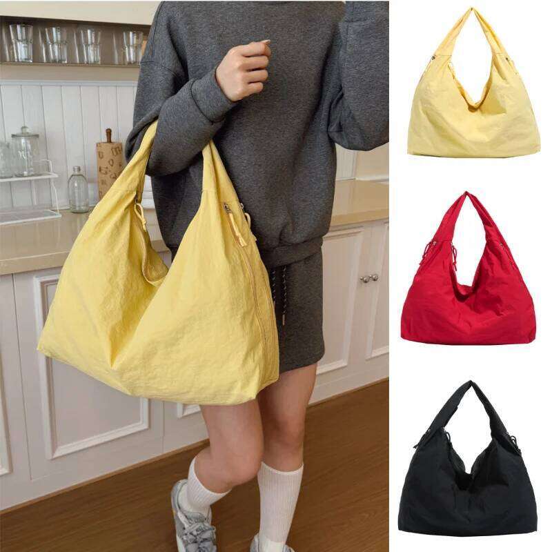 Trendy Women's Soft Cloth Shoulder Bag Solid Color Student 2025 Spring Y2k Casual Style Big Handbags Crossbody Bags for Women XJ260306