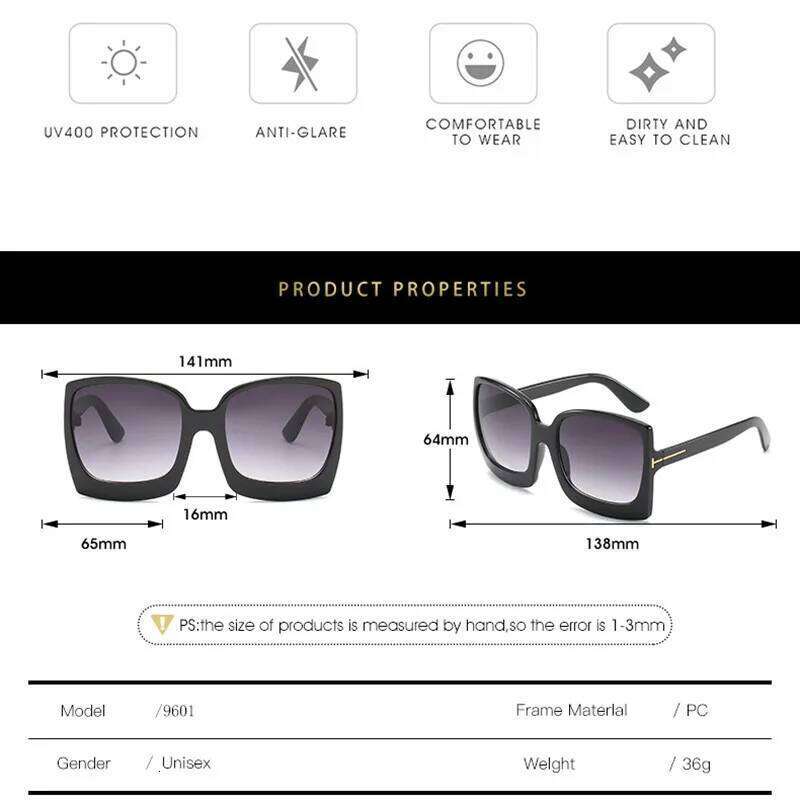 Higodoy Fashion Oversized Women Sunglasses Brand Plastic Female Big Frame Gradient Sun Glasses UV400 gafas de sol mujer Z260306