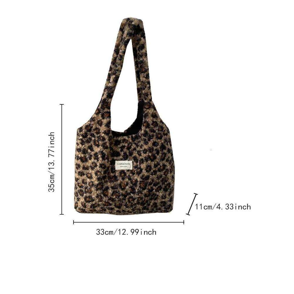 2025 autumn/winter new leopard print plush fashionable and casual shoulder bag, women's daily commuting bag XJ260306