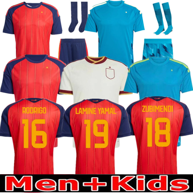 2026 World Cup SPAIN Soccer Jerseys PEDRI GAVI LAMINE YAMAL MORATA Carvajal OLMO FERRAN RODRIGO Jersey SPANISH Men Kid Kit Football Shirt CUBARSI MERINO
