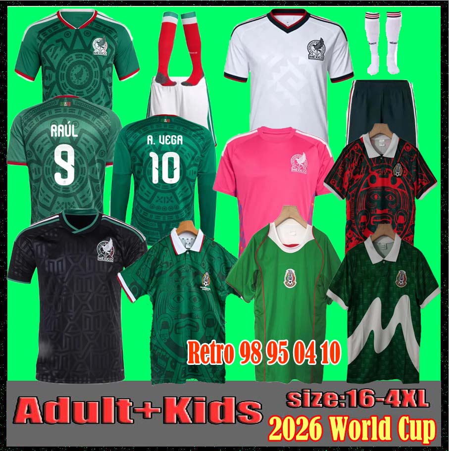 Mexico 2026 World Cup RAUL CHICHARITO Soccer Jerseys LOZANO 26 27 H.LOZANO Men Kids Football Shirts Uniforms Fans Player Version GIMENEZ 2025 long sleeves
