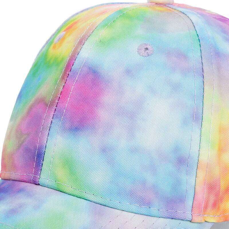 New Fashion Women Tie Dye Multicolor Irregular Print Baseball Cap Female Outdoor Streetwear Summer Caps Hats Y260304