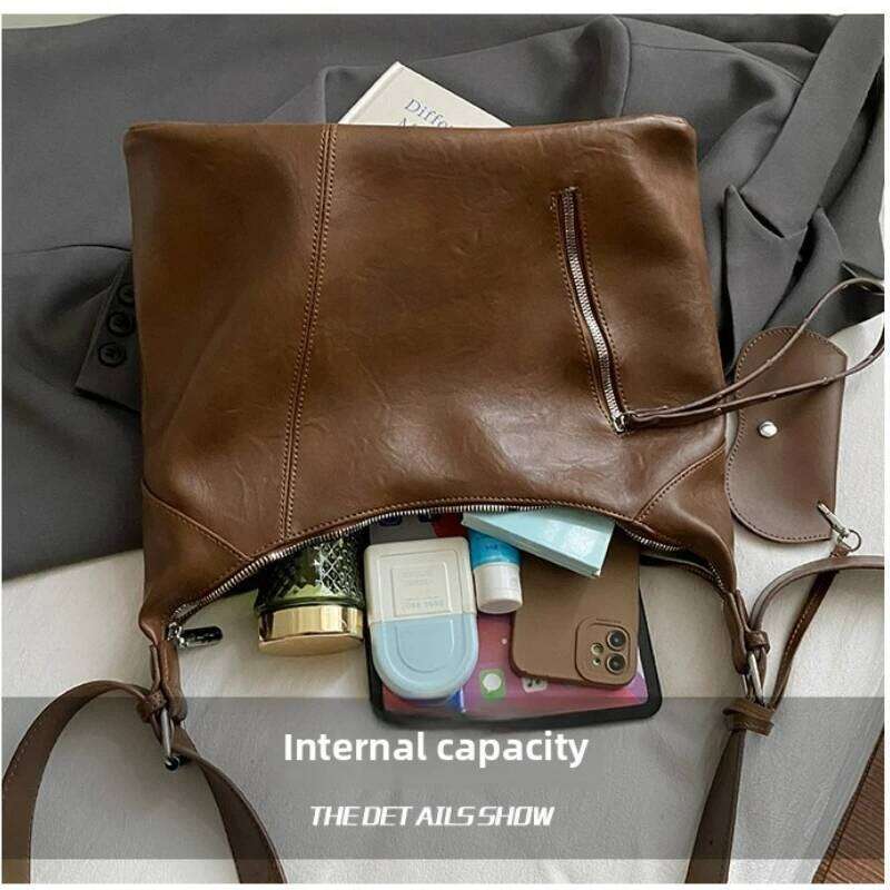 New Versatile Texture Vintage Shoulder for Women Large Capacity Tote Bag Fashion Casual Office Commuter Storage Bags XJ260306