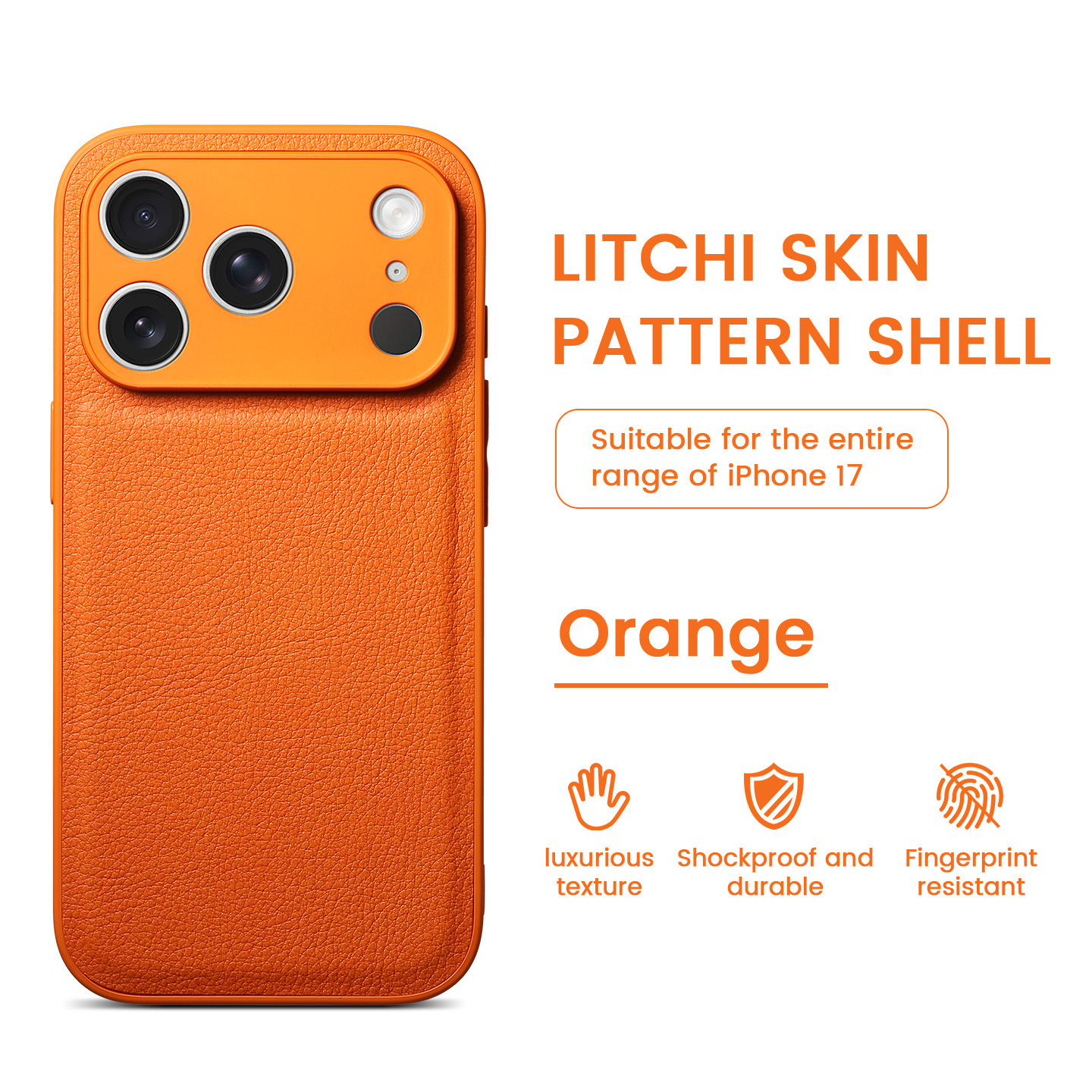 Apple 17pm Phone Lychee Compatible Leather Texture Two-in-One iPhone 14 Pro Skin Protective Case 15/16