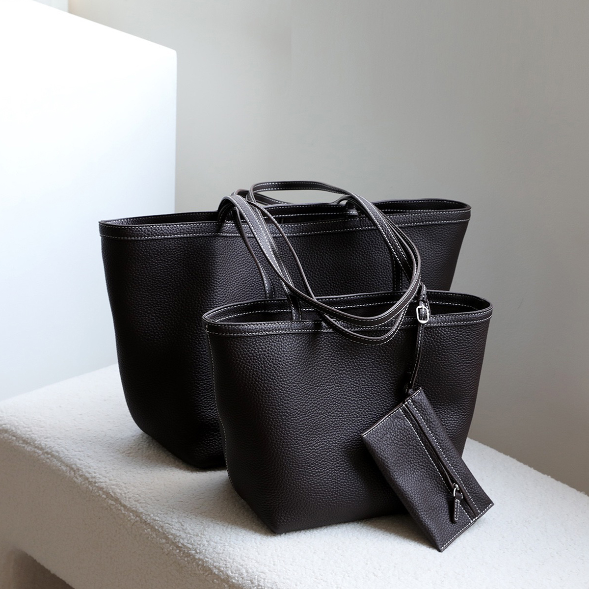 OC405N99 Women's Bags New NF Fashion Genuine Leather Customization Coated Canvas Letter Plaid Casual Tote Business Shopping Bags